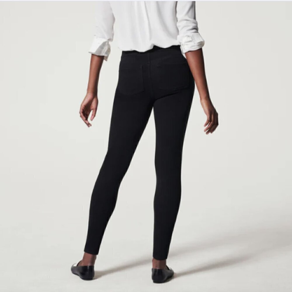 SPANX Jean-ish Ankle Leggings in Size Small Black Hidden Tummy Shaping Slimming - Picture 2 of 9
